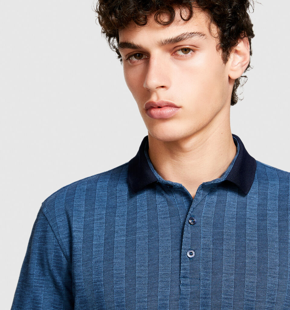 Knit polo - men's polos - Blue | Sisley image number 5